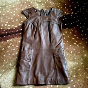 Chocolate Brown 100%  Leather dress with lining.